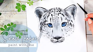 Snow Leopard Watercolor Painting Tutorial // Beginner Friendly