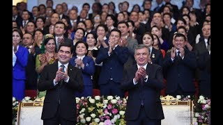 Шавкат Мирзиёев ва Гурбангули Бердимуҳамедов Хоразмда (Тўлиқ)