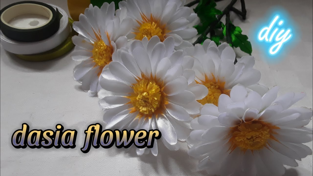 How to make satin ribbon flower /(dasia flower)
