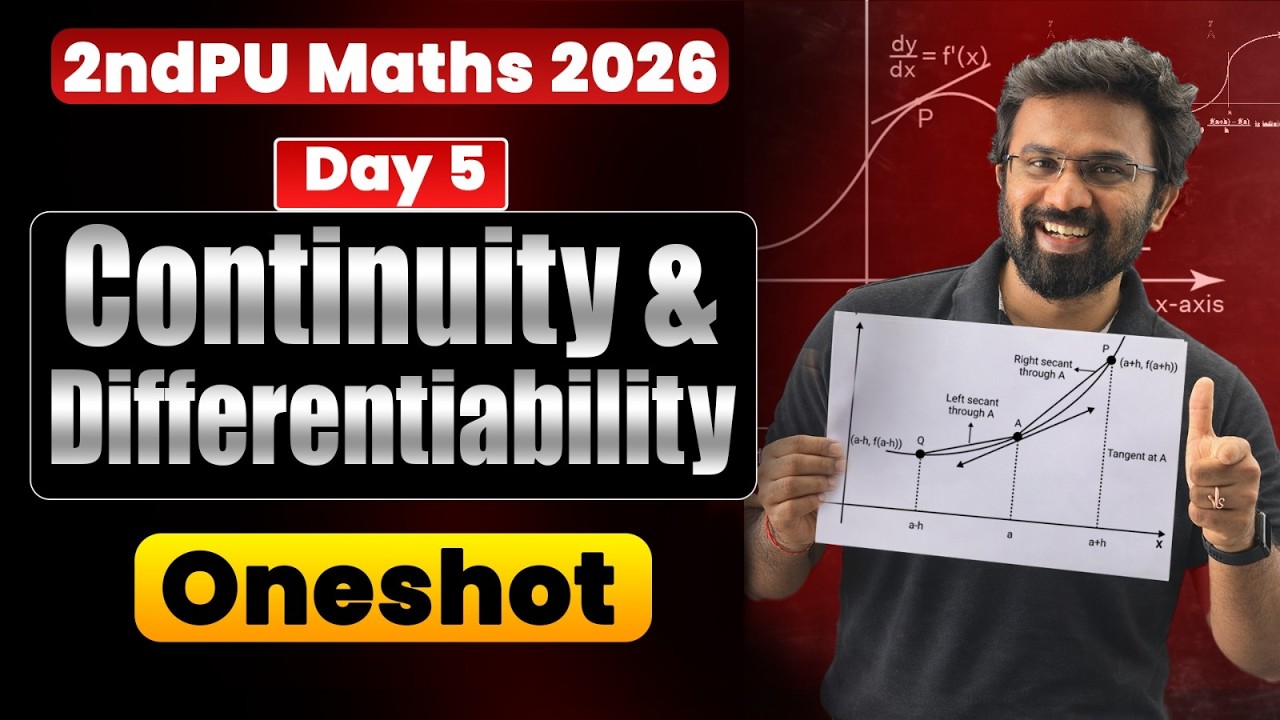 2nd PU Maths 2026 | Continuity and Differentiability Oneshot