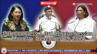 19th Congress  |  3rd Regular Session Monday,  December 09, 2024