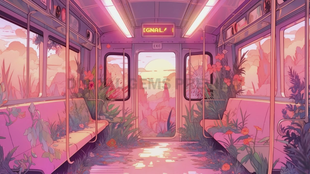 Animated Vtuber Background for Twitch, Dystopian train, Cozy train