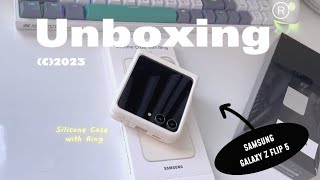 Unboxing | Samsung Galaxy Z Flip 5 + White Silicone Case with Ring ✨