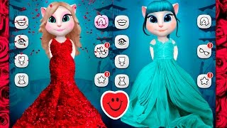 МОЙ ГОВОРЯЩИЙ ТОМ ГОВОРЯЩАЯ АНДЖЕЛА НОВЫЕ ПЛАТЬЯ disney princess MY TALKING ANGELA  игровой мультик