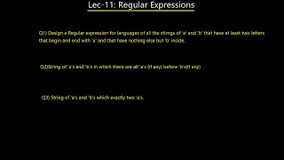 Lec-11: Regular Expressions in Automata (part 1), How to Make RE, Examples| Question Solved