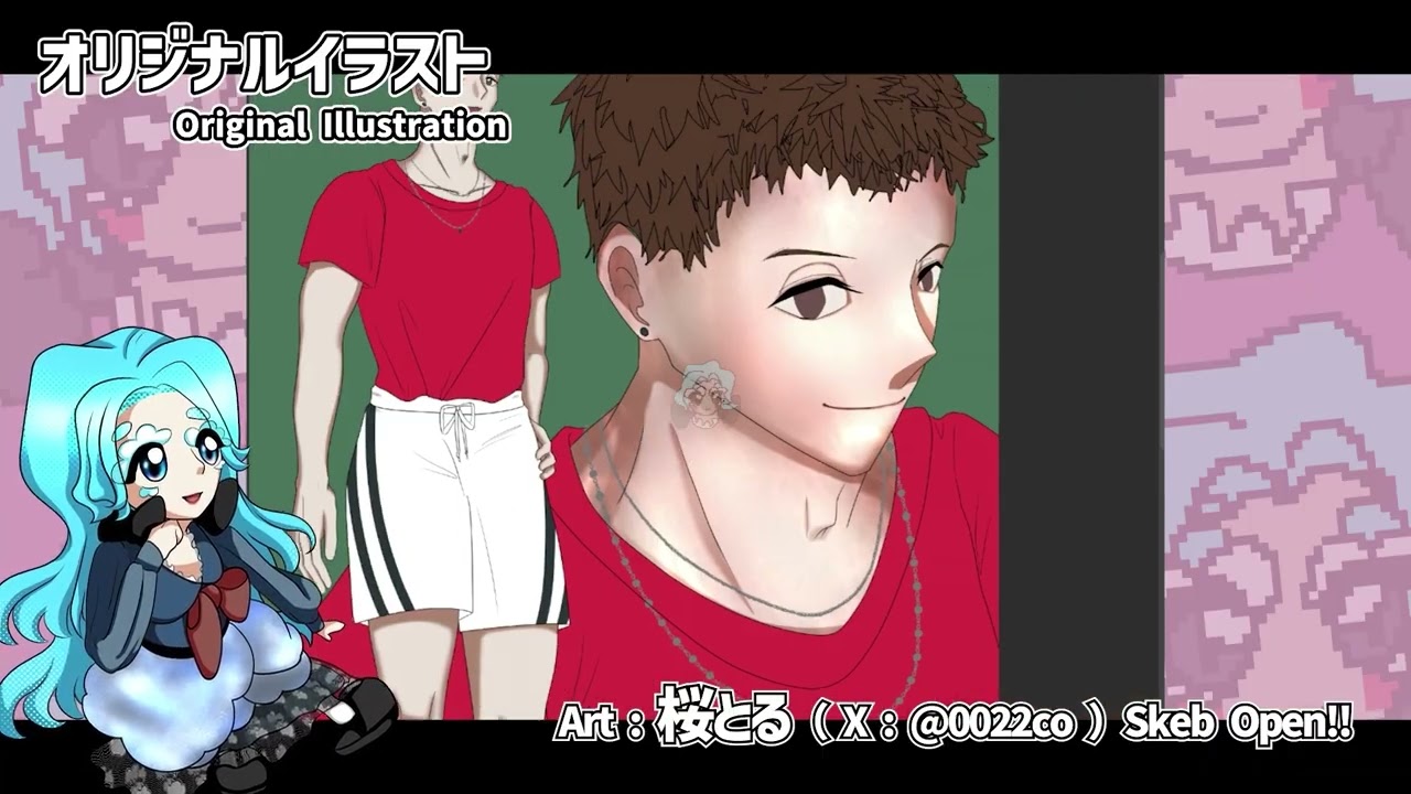 オリジナル イラスト リクエスト承ります SpeedPainting】オリジナルイラスト_07【Original Illustration