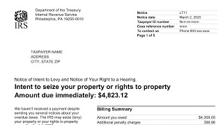 How to understand your LT11 Notice (Notice of Intent to Levy and Notice of Your Right to a Hearing)