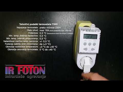 Termostat Vtičnica TS05 - enostavna uporaba