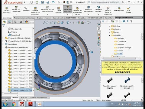 Roulements à billes à contact radial  solidworks