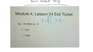 Module 4, Lesson 24 Exit ticket assessment help