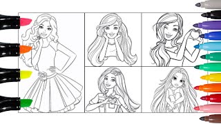Barbie and Bratz Coloring Page Compilation | Let's Go Guys!