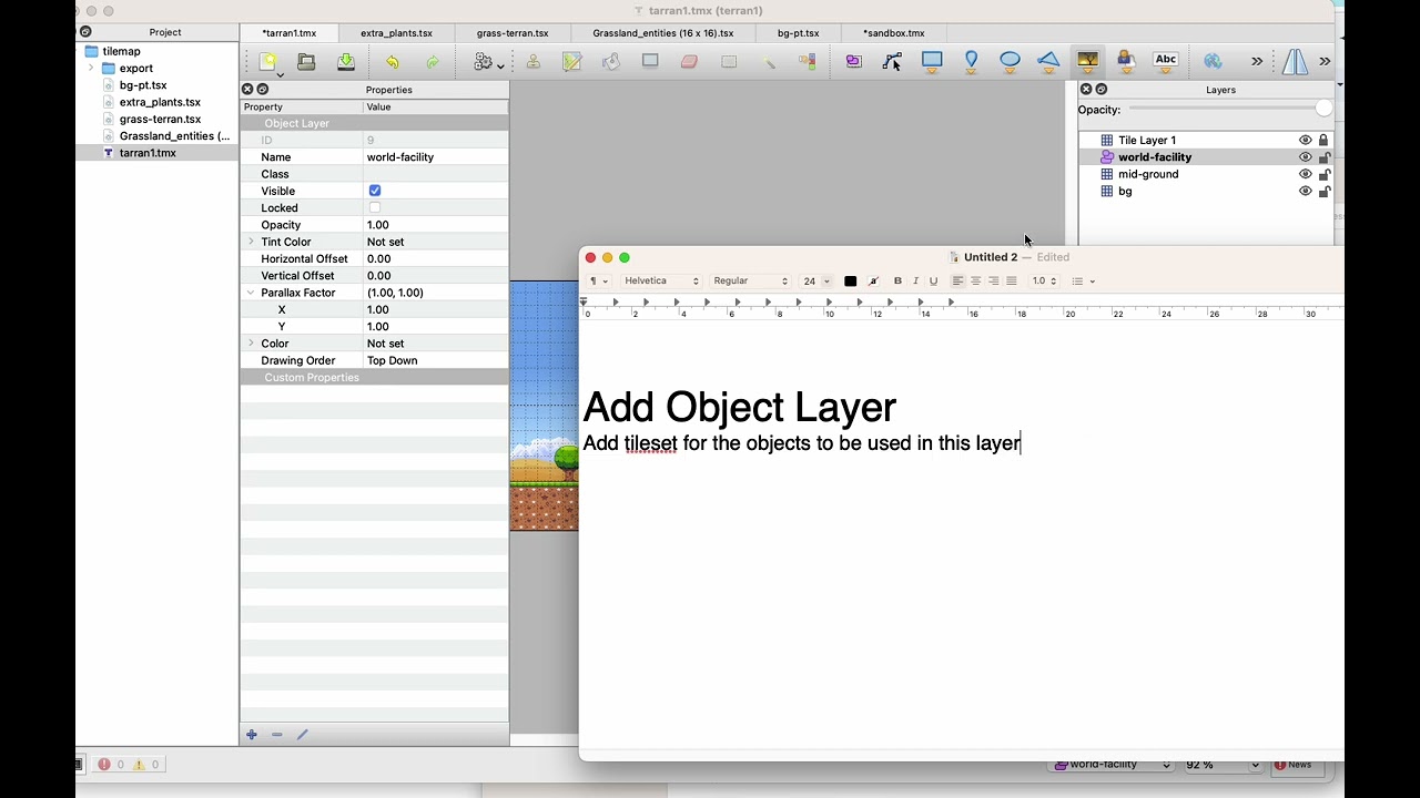 Add Object layer in Tiled Map Editor