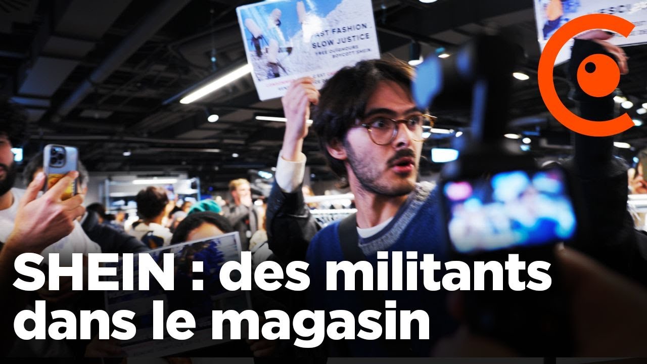 SHEIN - Action militante au BHV pour dénoncer l'ouverture de la boutique d'ultra fast fashion