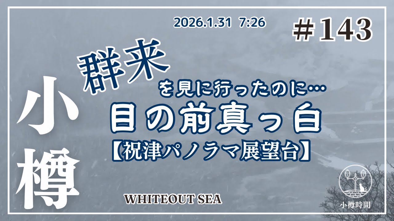 【小樽さんぽ#143｜うみまち編】祝津の海の群来を撮るつもりが｜ホワイトアウトで目の前真っ白