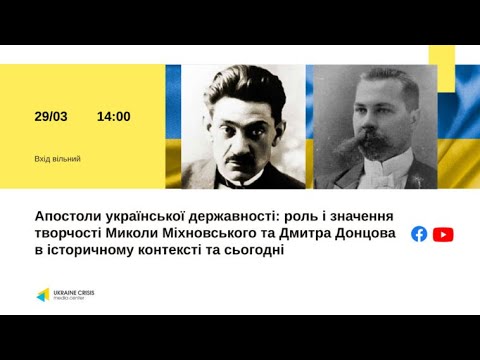 Pоль і значення творчості Миколи Міхновського та Дмитра Донцова в історичному контексті та сьогодні