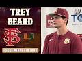 FSU Baseball | Trey Beard Postgame Press Conference | FSU 11, Miami 1 | Warchant TV