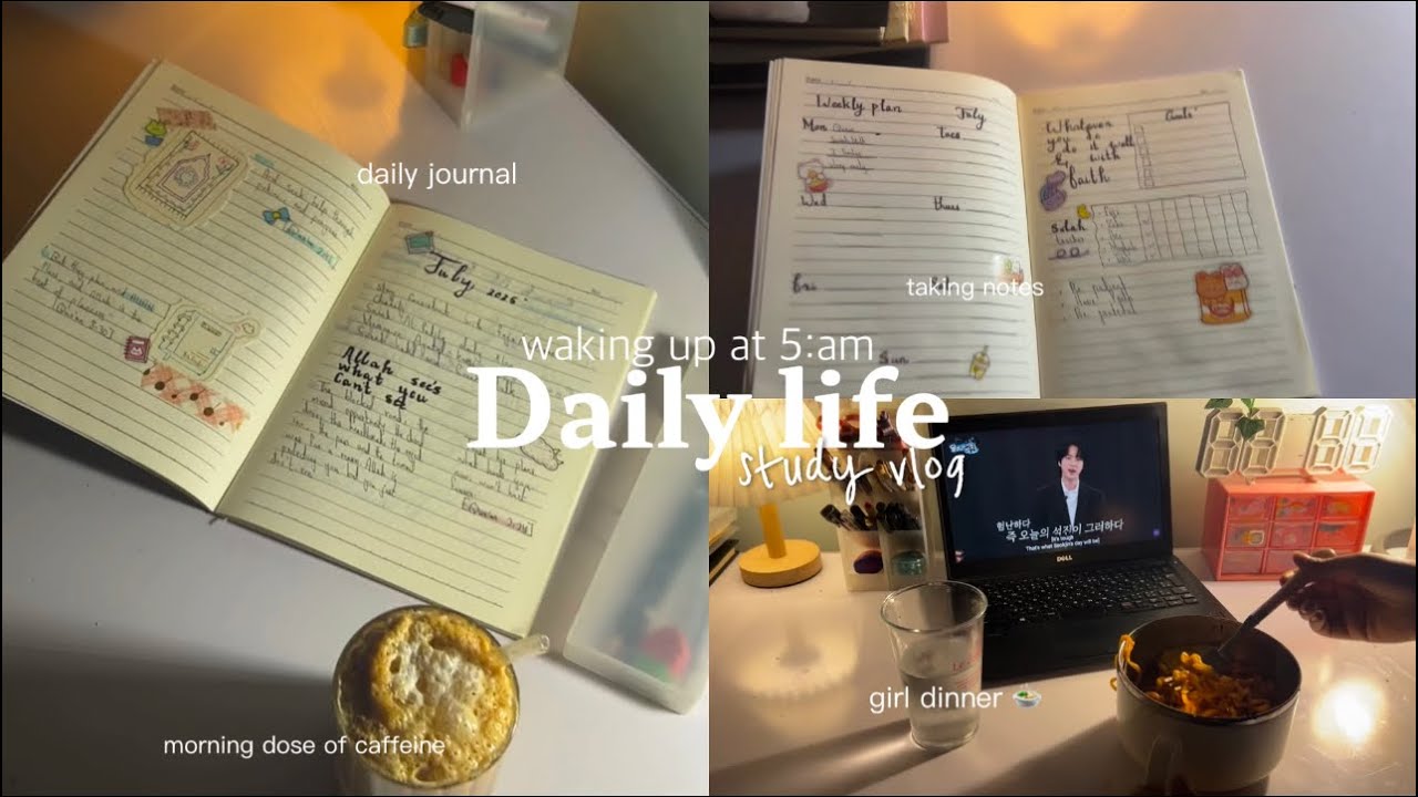 Vlog Journal Study Vlog โห | Morning journal, notes taking, coffee,productive study ...