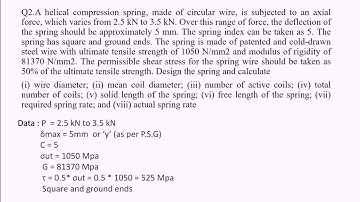 Machine Design - Design of Springs - Helical Springs - Part 2