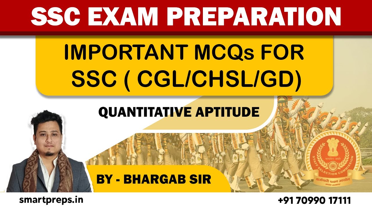 MOST IMPORTANT MCQs FOR SSC  (CGL/CHSL/GD)  BY BHARGAB SIR