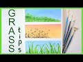 HOW TO PAINT GRASS for beginners🎨Grass Painting Tips, Tricks and Techniques/Easy Acrylic Painting