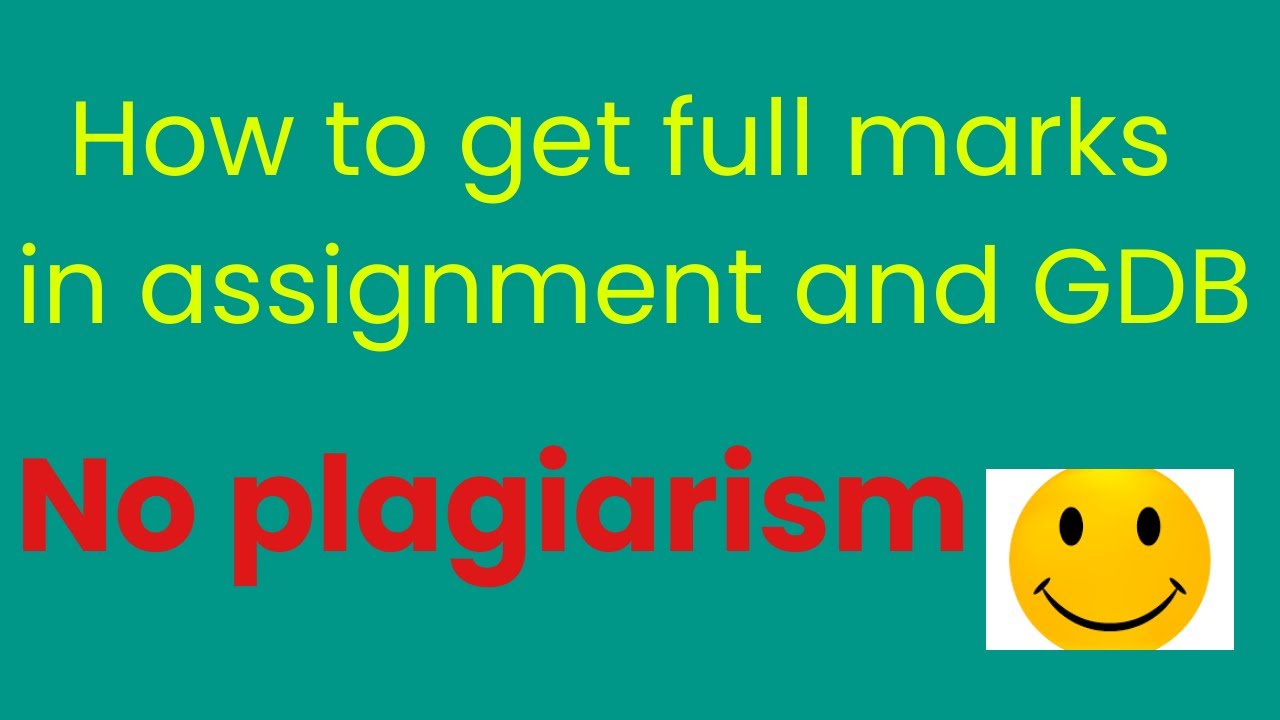 how to do assignment without plagiarism