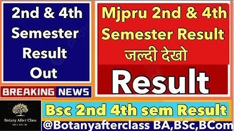 Mjpru 2nd & 4th Semester Result Out | how to downlode mjpru result 2024 #Result out