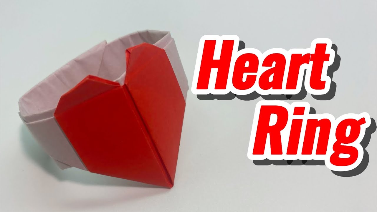 How to Make an Easy Origami Paper Heart Ring - YouTube
