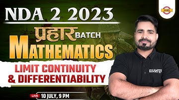 NDA Maths Class | Limit continuity and differentiability | Maths by Tahir Sir | Maths For NDA Exam