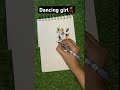 Dancing girl easy drawing | Easy drawing fir beginners💃 #viral