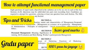 Important questions of functional management paper#gndupaper #papers #tipsandtricks