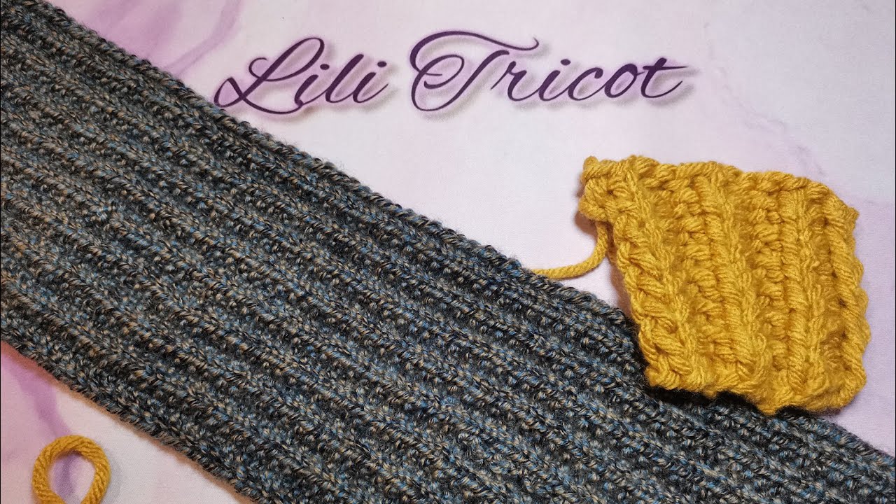 Tricot Point fausse côtes anglaises / Point réversible. Idéal pour une écharpe 🧣💖