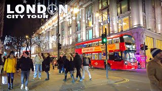 🇬🇧Winter Night Walk around Central London - London Night Walk 4K