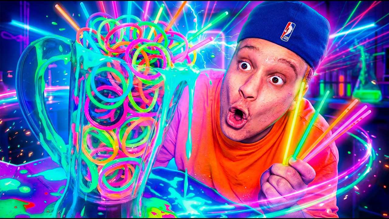 COLOQUEI 100 PULSEIRAS NEON NO LIQUIDIFICADOR E O RESULTADO FOI IMPRESSIONANTE!
