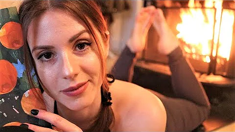 ASMR READING YOU TO SLEEP - CRACKLING FIRE - SOFT SPOKEN