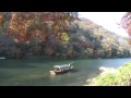 京都府　嵐山　保津川下りと紅葉