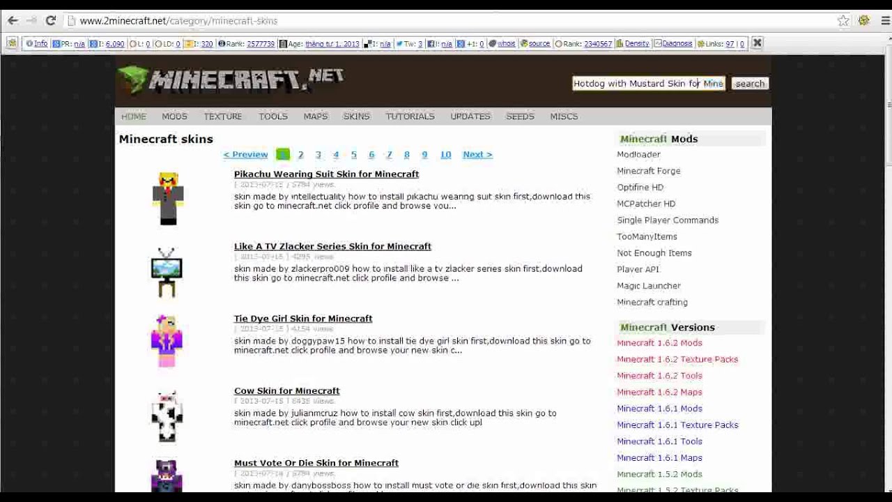 Hotdog with Mustard Skin for Minecraft