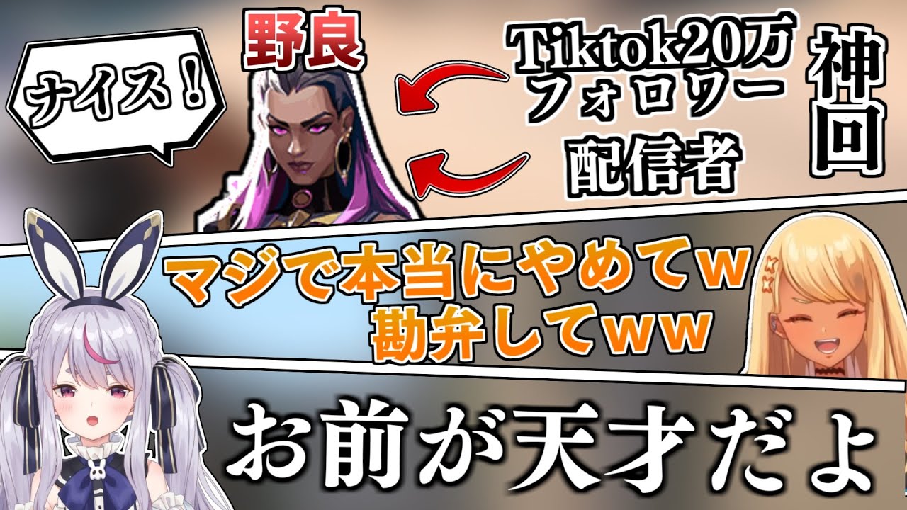 【神回】Tiktokフォロワー20万人の野良に笑いが止まらない兎咲ミミと神成きゅぴ【ぶいすぽ/切り抜き】