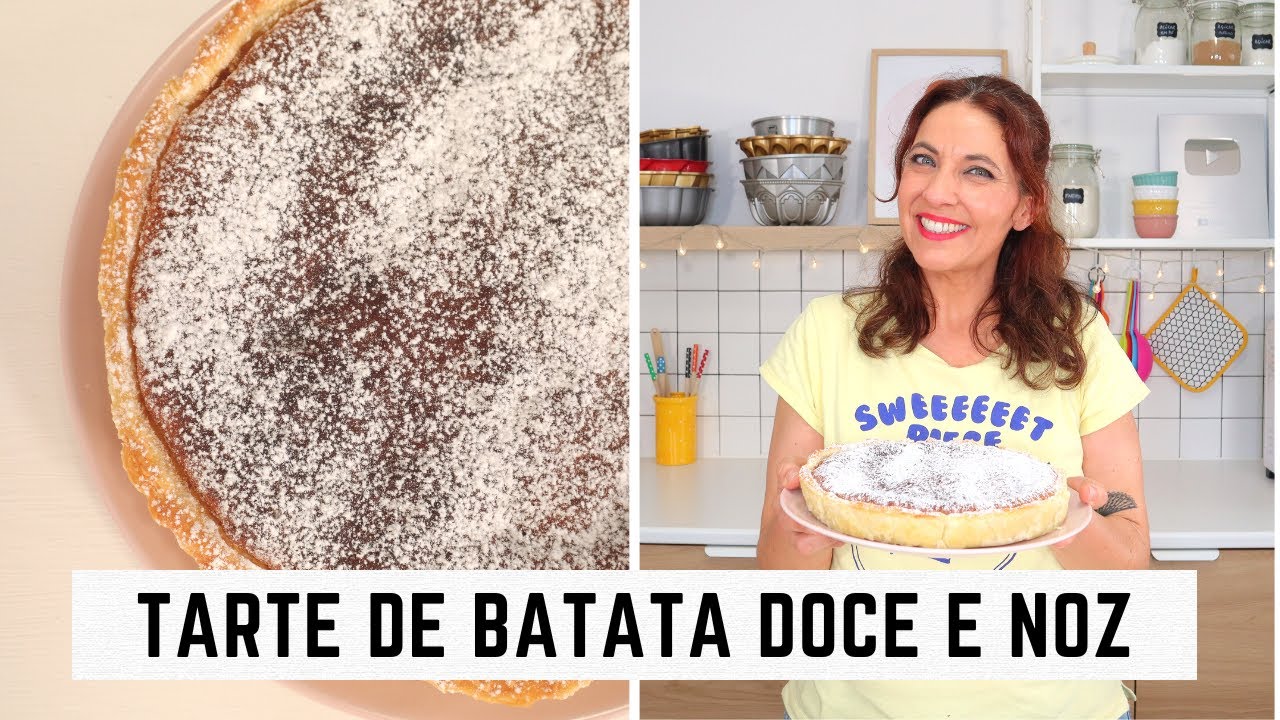 Tarte de batata doce e noz