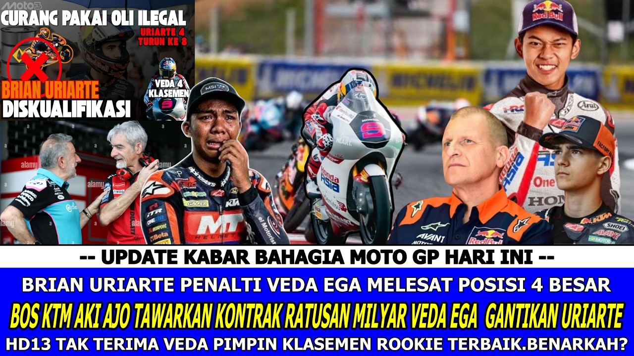 🔥SKANDAL MOTO3 GEMPAR🔴 VEDA RESMI URUTAN 4 | URIARTE DIHUKUM | HD13 PROTES VEDA PIMPIN ROOKIE❓