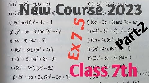 Exercise 7.5 unit 7 Algebraic Expressions class 7th Math| Ex 7.5 New course 2023 kpk and PTB Part-2