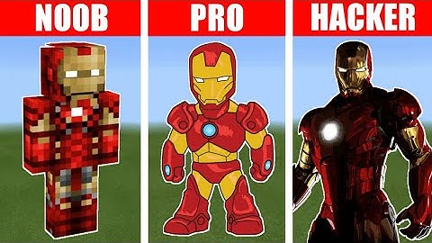 NOOB VS PRO VS HACKER Minecraft Pixel Art Iron Man