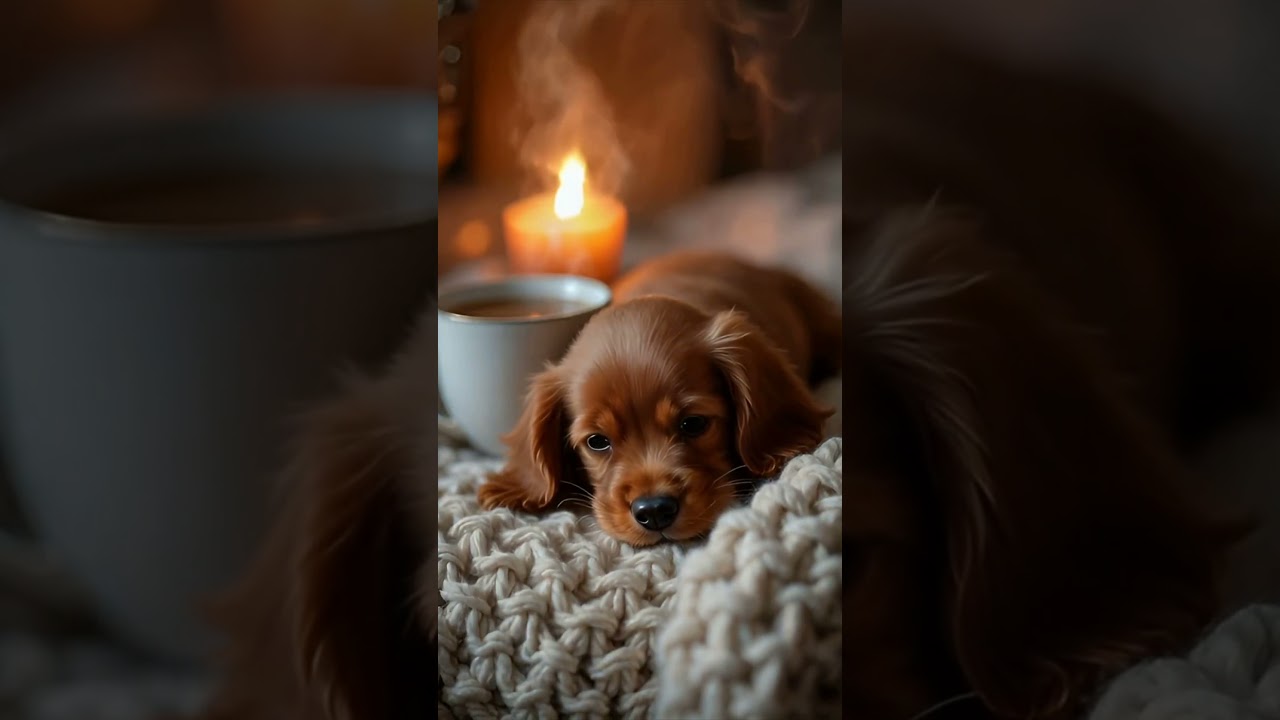 Cozy Cavalier Puppy on a Knit Blanket 🐶✨ | Calming Dog Short