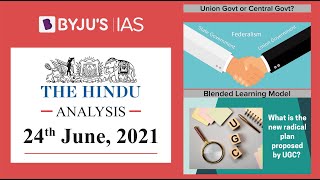 'The Hindu' Analysis for 24th June, 2021. (Current Affairs for UPSC/IAS)