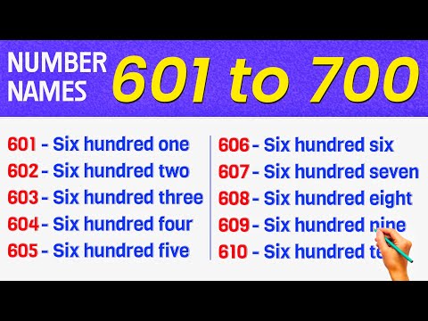 Number Names 601 to 700 || Numbers in words 601 to 700 || 601 to 700 Spelling
