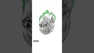 Learning to draw groot on procreate | #shorts #art #digitalart