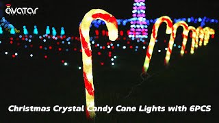Christmas Crystal Candy Cane Lights with 6PCS