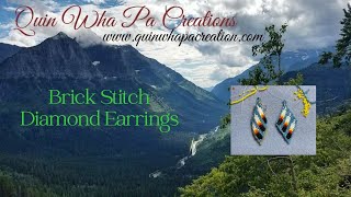 Brick Stitch Diamond Earrings
