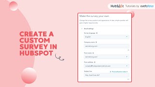 How to create a custom survey in HubSpot