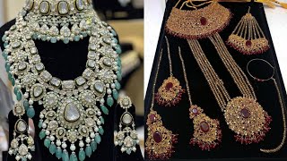 Most Popular Beautiful Gold Bridal Necklace Set Design Ideas #goldjewellry #trendingvideo