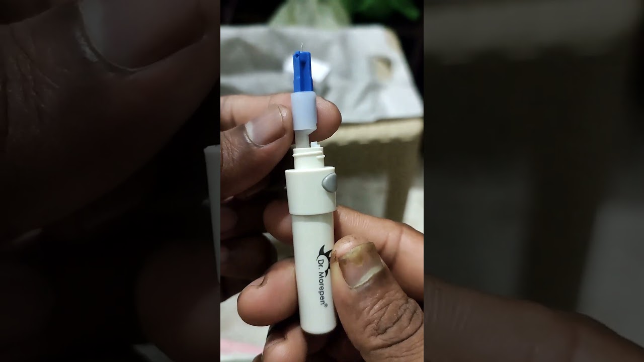 (на английском языке) Как легко взять кровь с помощью прокалывателя/ручки для измерения уровня са...